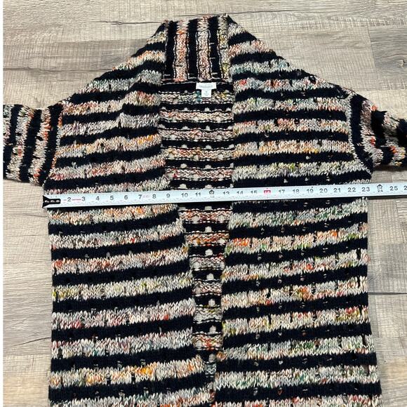 Sundance Size Medium Open Front Cardigan Sweater Stripe Wool Blend Made in Italy - Picture 6 of 6